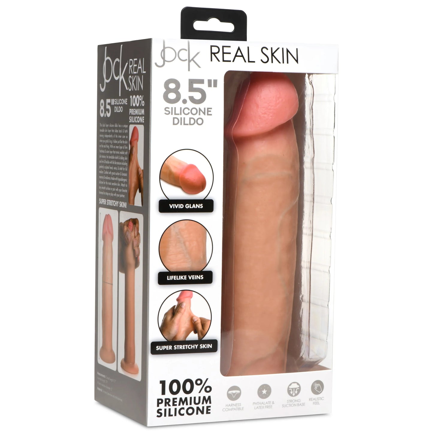 Curve Toys | Jock 8.5" Real Skin Realistic Skin Silicone Dildo