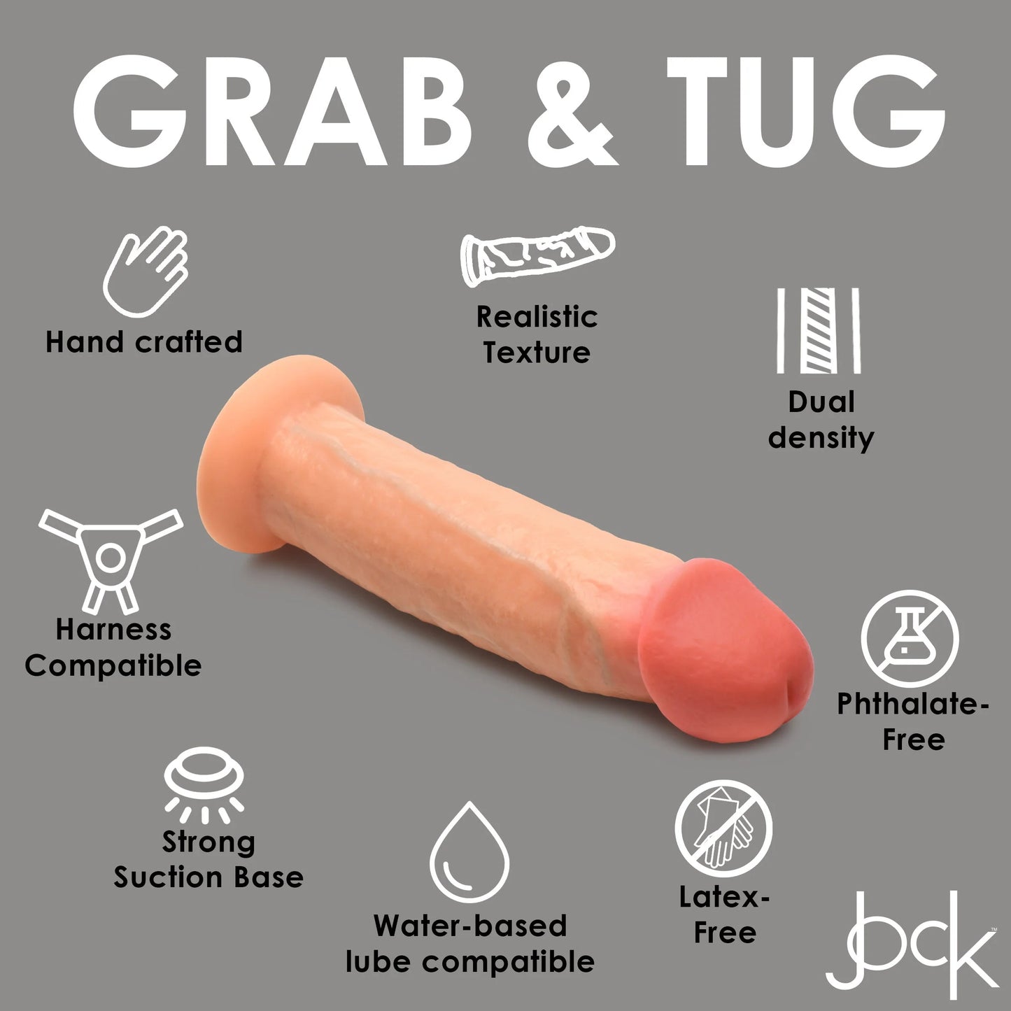 Curve Toys | Jock 8.5" Real Skin Realistic Skin Silicone Dildo