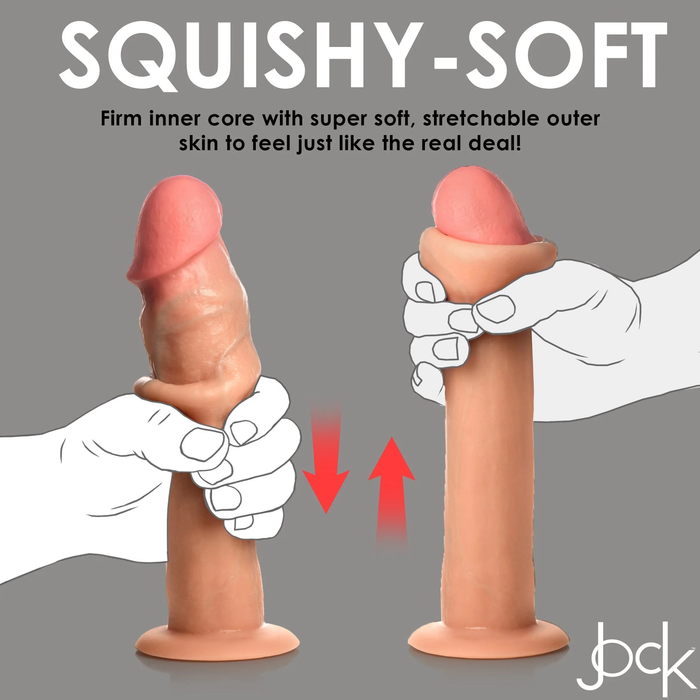 Curve Toys | Jock 8.5" Real Skin Realistic Skin Silicone Dildo