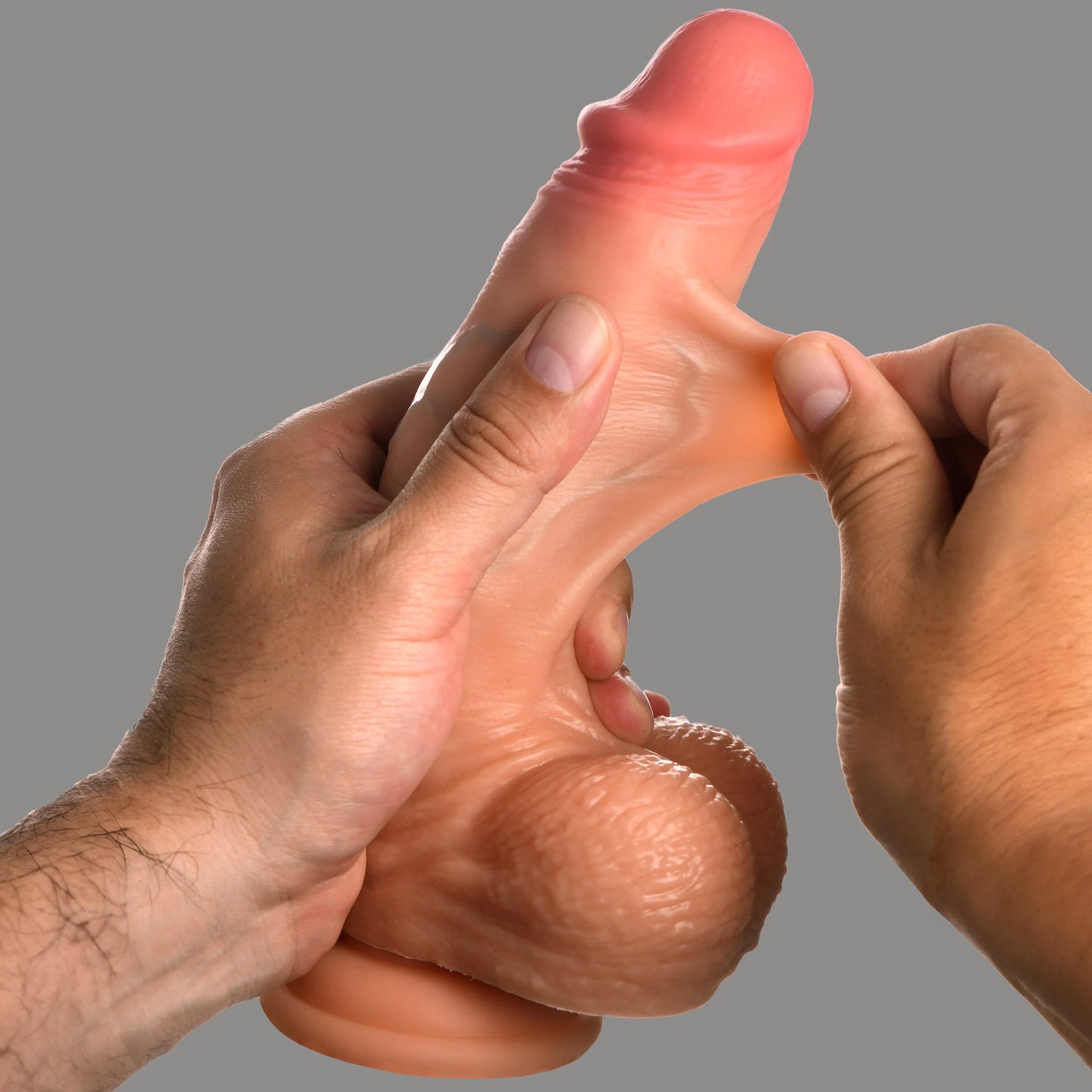 Curve Toys | Jock 8" Real Skin Realistic Skin Silicone Dildo w/ Balls