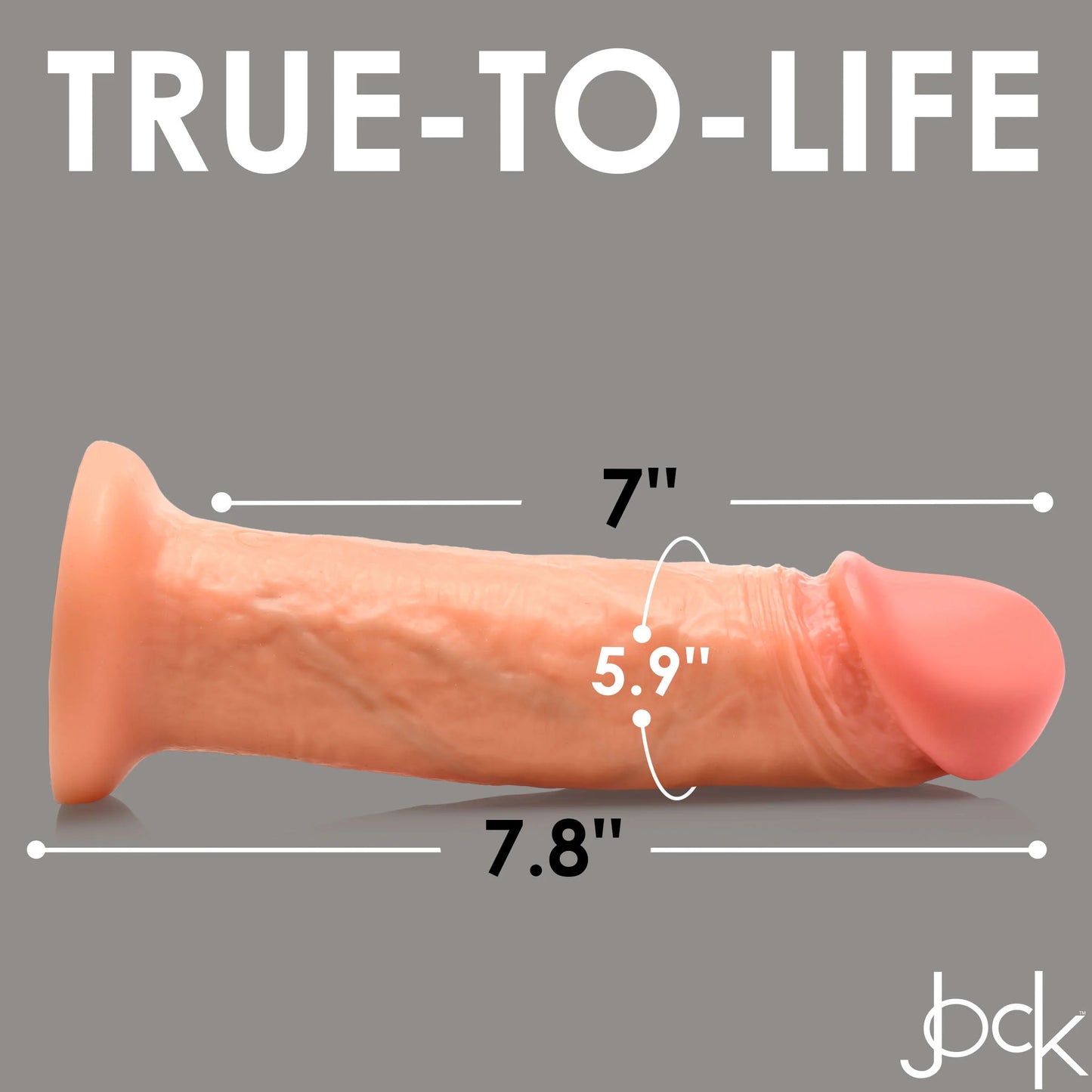Curve Toys | Jock 8" Real Skin 10X Vibrating Realistic Skin Silicone Dildo