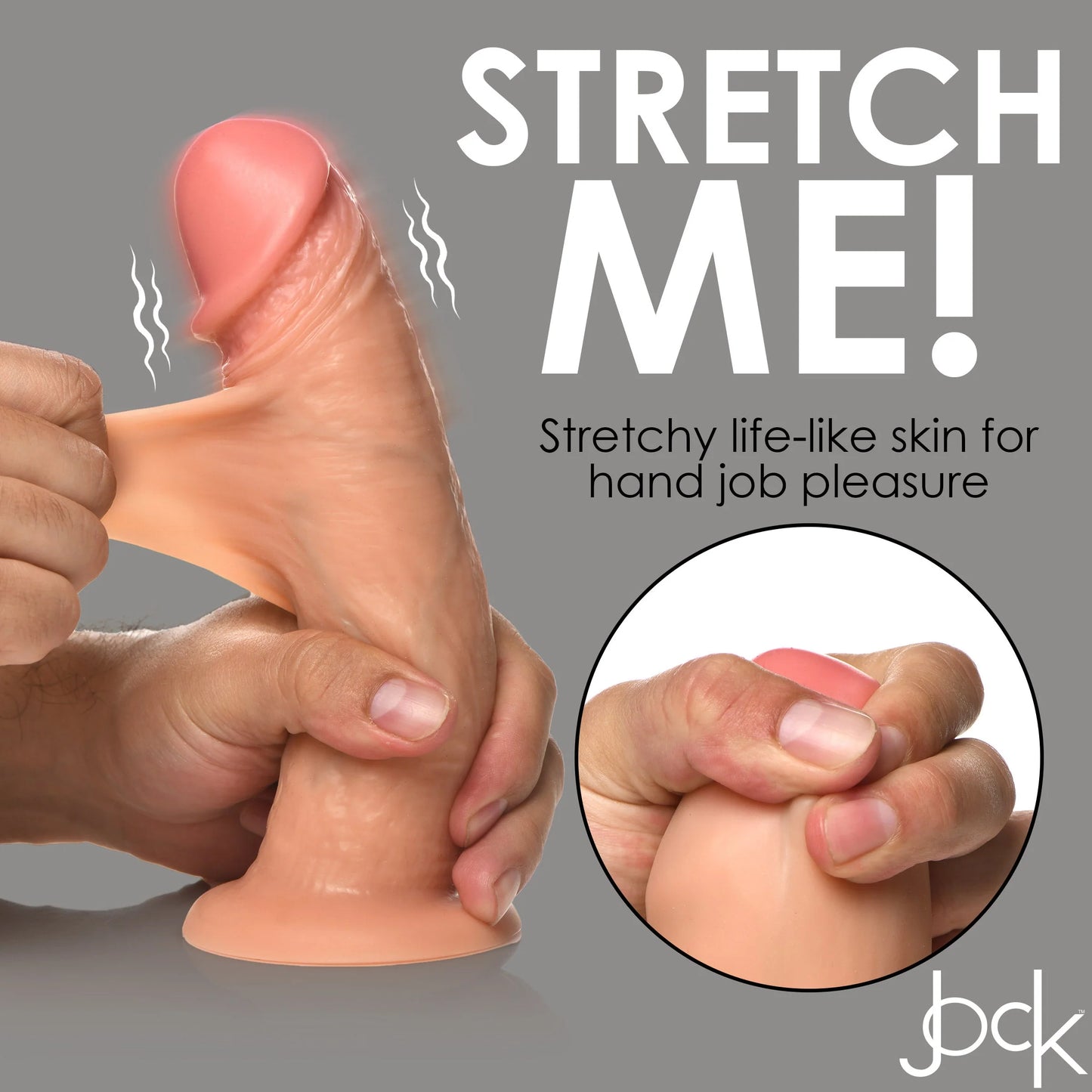 Curve Toys | Jock 8" Real Skin 10X Vibrating Realistic Skin Silicone Dildo