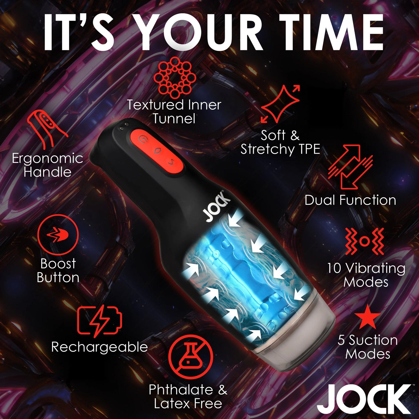 Curve Toys | JOCK 15X Sucking & Vibrating Masturbator