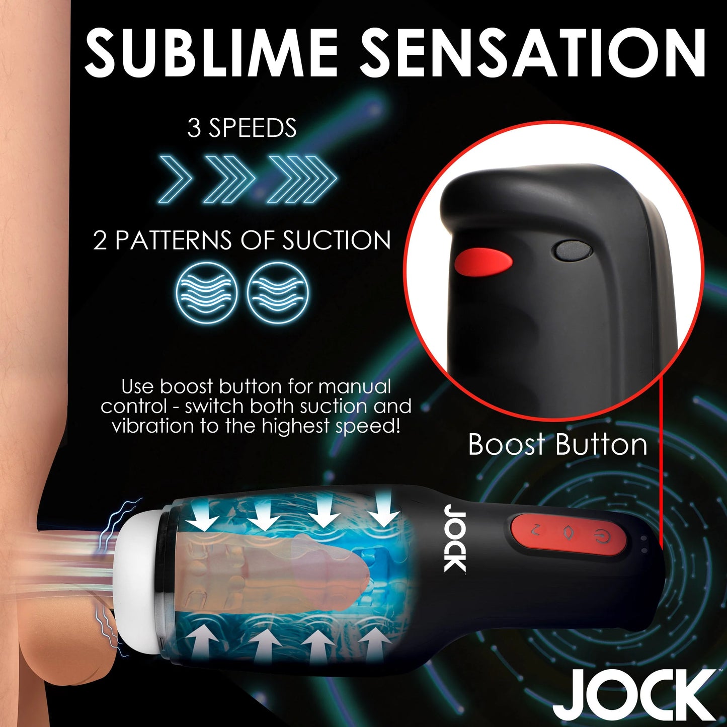 Curve Toys | JOCK 15X Sucking & Vibrating Masturbator