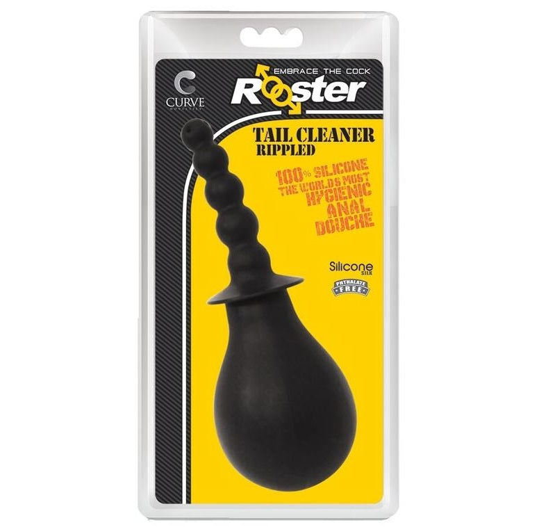 Curve Toys | Rooster Tail Cleaner Rippled Anal Douche - Black