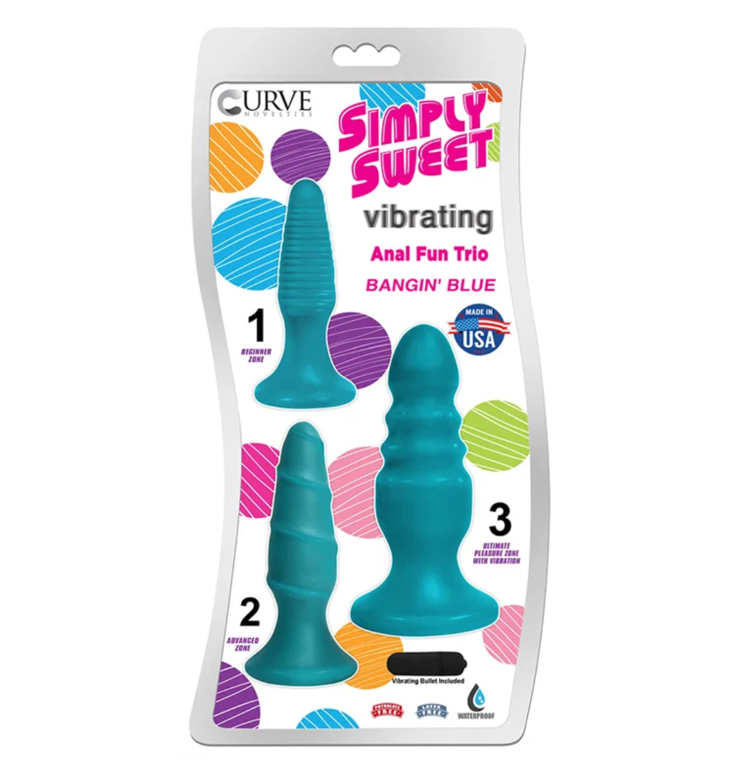 Curve Toys | Simply Sweet Vibrating Anal Fun Trio - Totally Teal