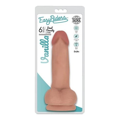 Curve Toys | Easy Riders 6" Slim Bioskin Dong with Balls Vanilla