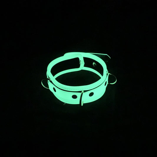 Love In Leather Glow In The Dark Collar & Lead Set