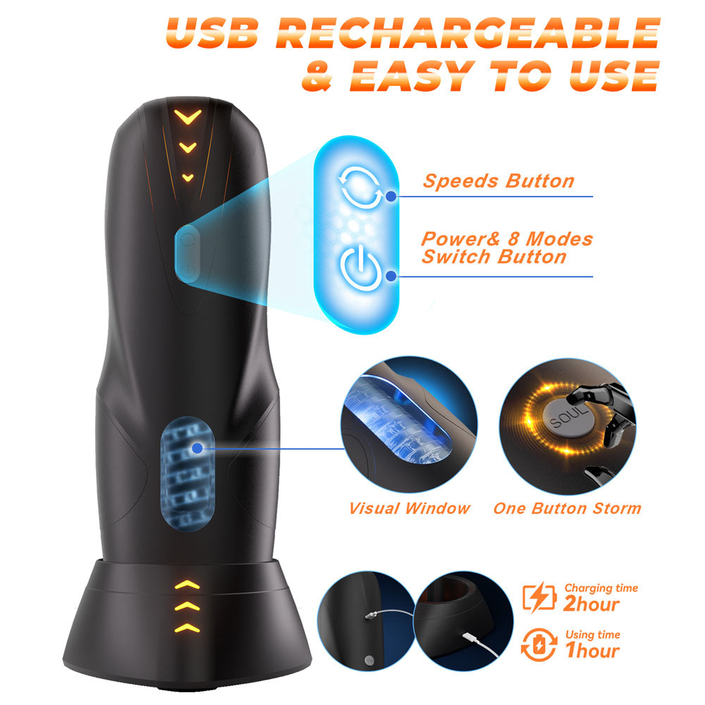 CyberSkin Galaxy Voy Thrusting & Rotating Auto Masturbator with Heater