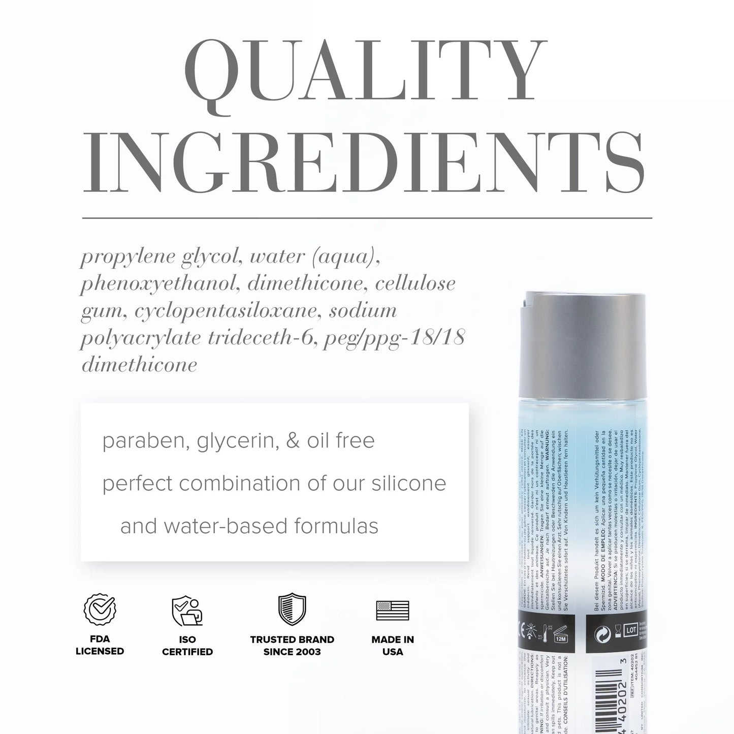 JO Classic Hybrid Silicone & Water Based Lubricant 8oz/240ml