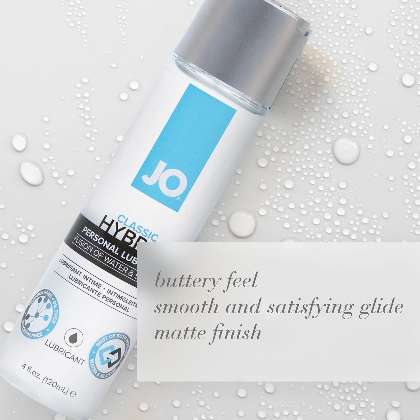 JO Classic Hybrid Silicone & Water Based Lubricant 8oz/240ml