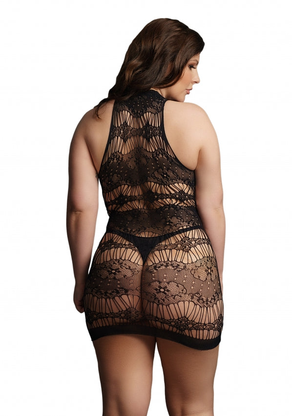 Le Desir Collection Criss Cross Neck Mini Dress Black Size OSX