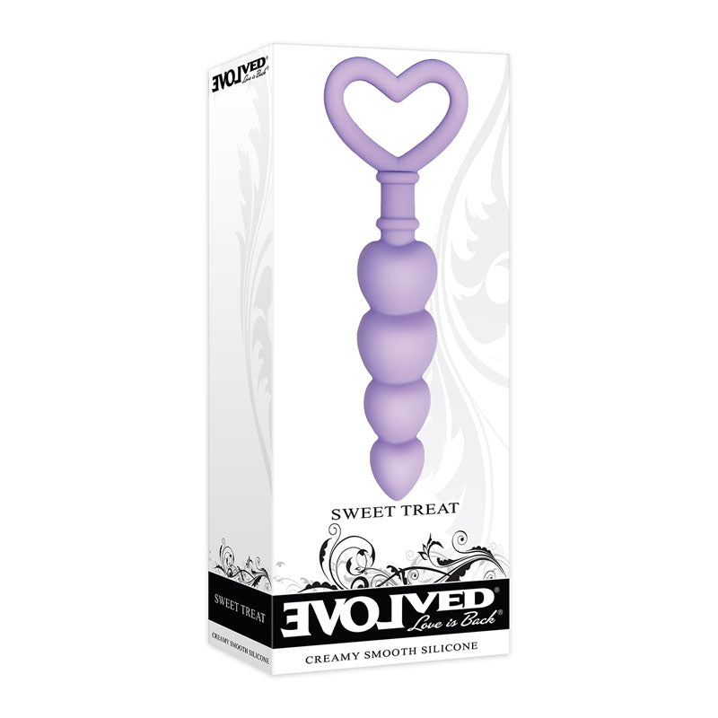 Evolved Sweet Treat - Purple 11.5cm Beaded Butt Plug with Handle