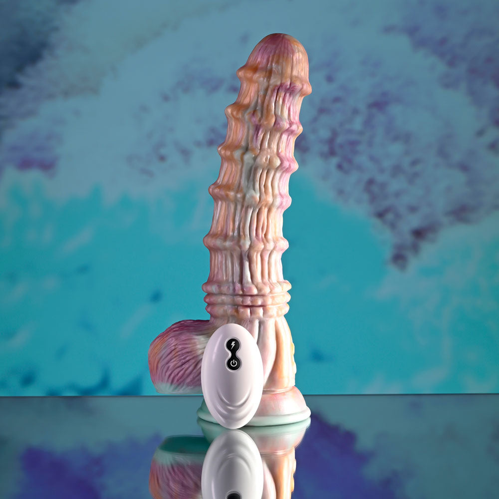 Evolved FANTASY - Multicoloured 27.6cm Vibrating Fantasy Dildo with Remote