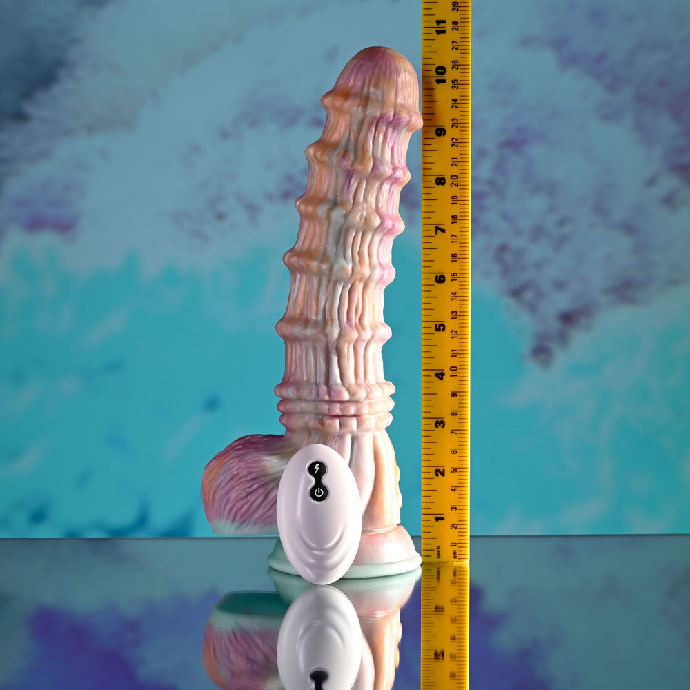 Evolved FANTASY - Multicoloured 27.6cm Vibrating Fantasy Dildo with Remote