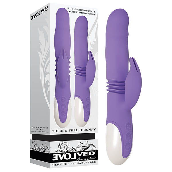 Evolved Thick & Thrust Bunny - Purple 17cm (6.7") Thrusting Rabbit Vibrator