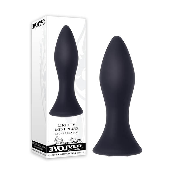 Evolved Mighty Mini Plug - Black 8.9cm (3.5") Vibrating Butt Plug
