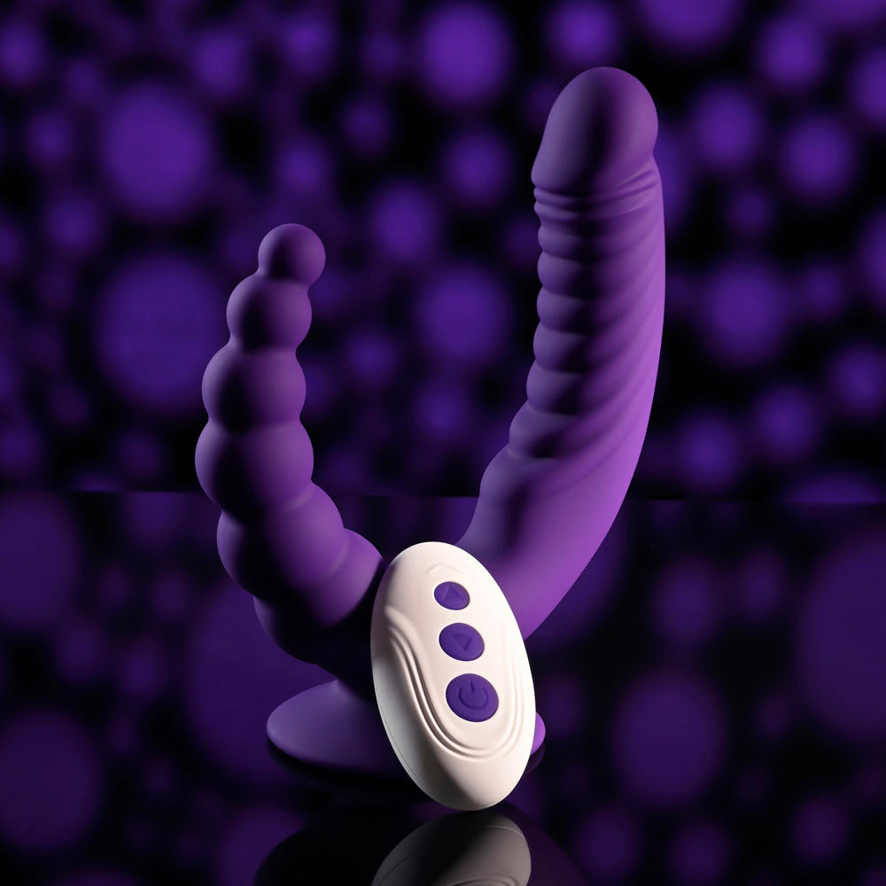 Evolved THE RIDER - Purple Double Ended Vibrator with Wireless Remote