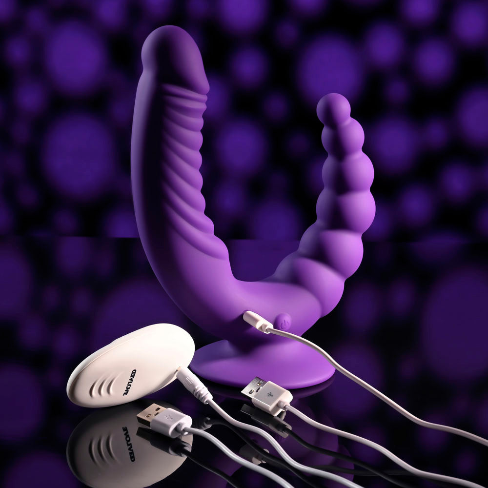 Evolved THE RIDER - Purple Double Ended Vibrator with Wireless Remote