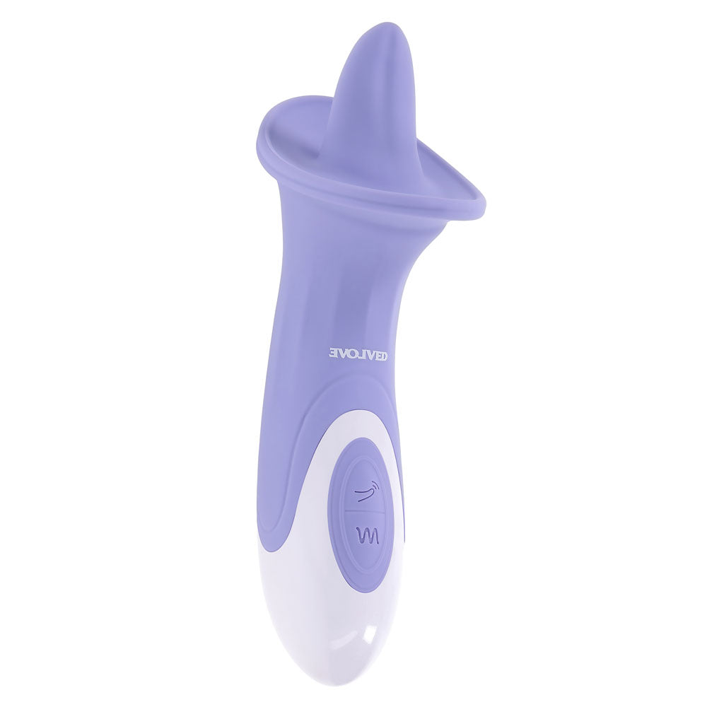 Evolved LIX & KISSES - Purple 18.7cm USB Rechargeable Flicking Tongue Stimulator