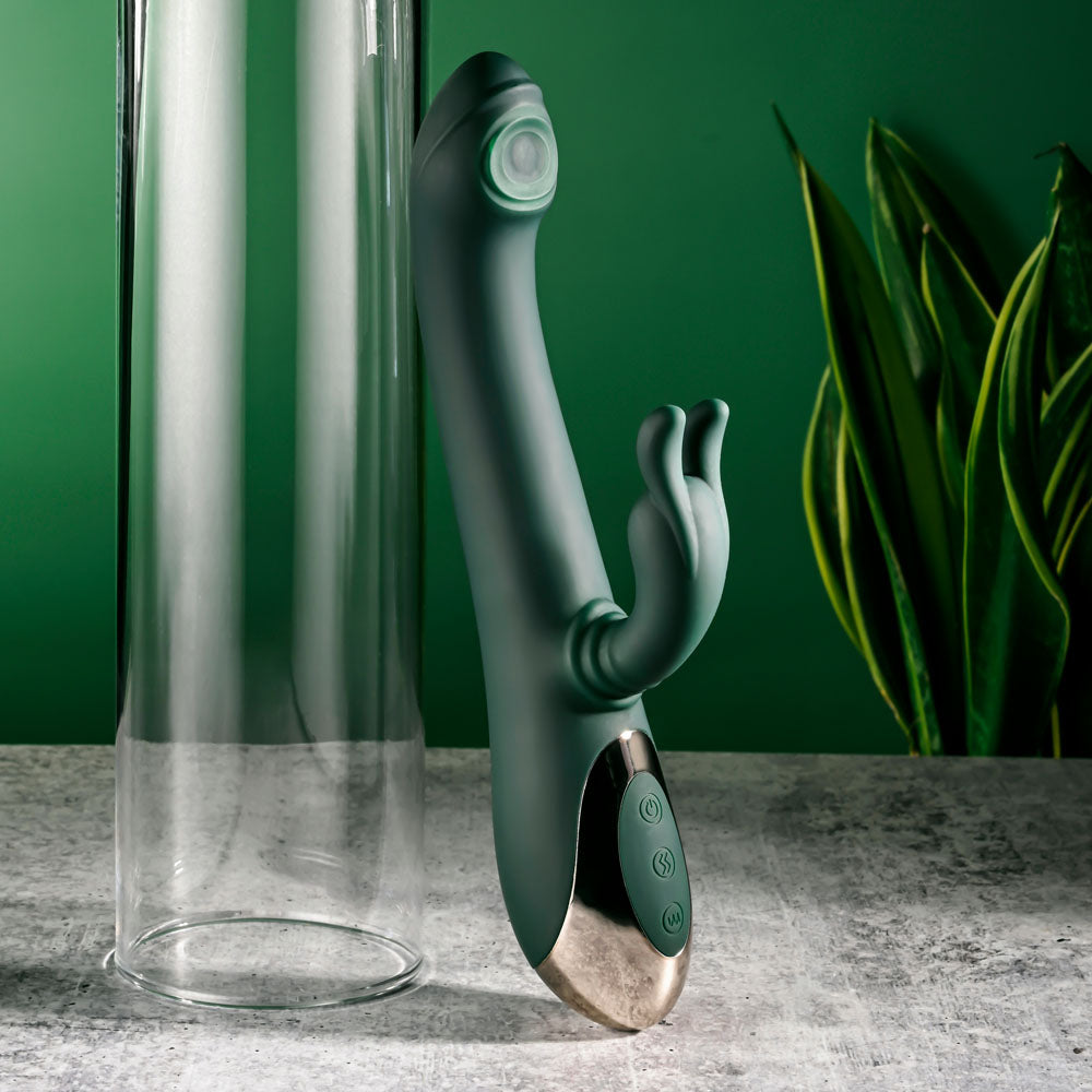 Evolved RABBIT TAP TAP - Green 25cm Rabbit Vibrator with Tapping Tip