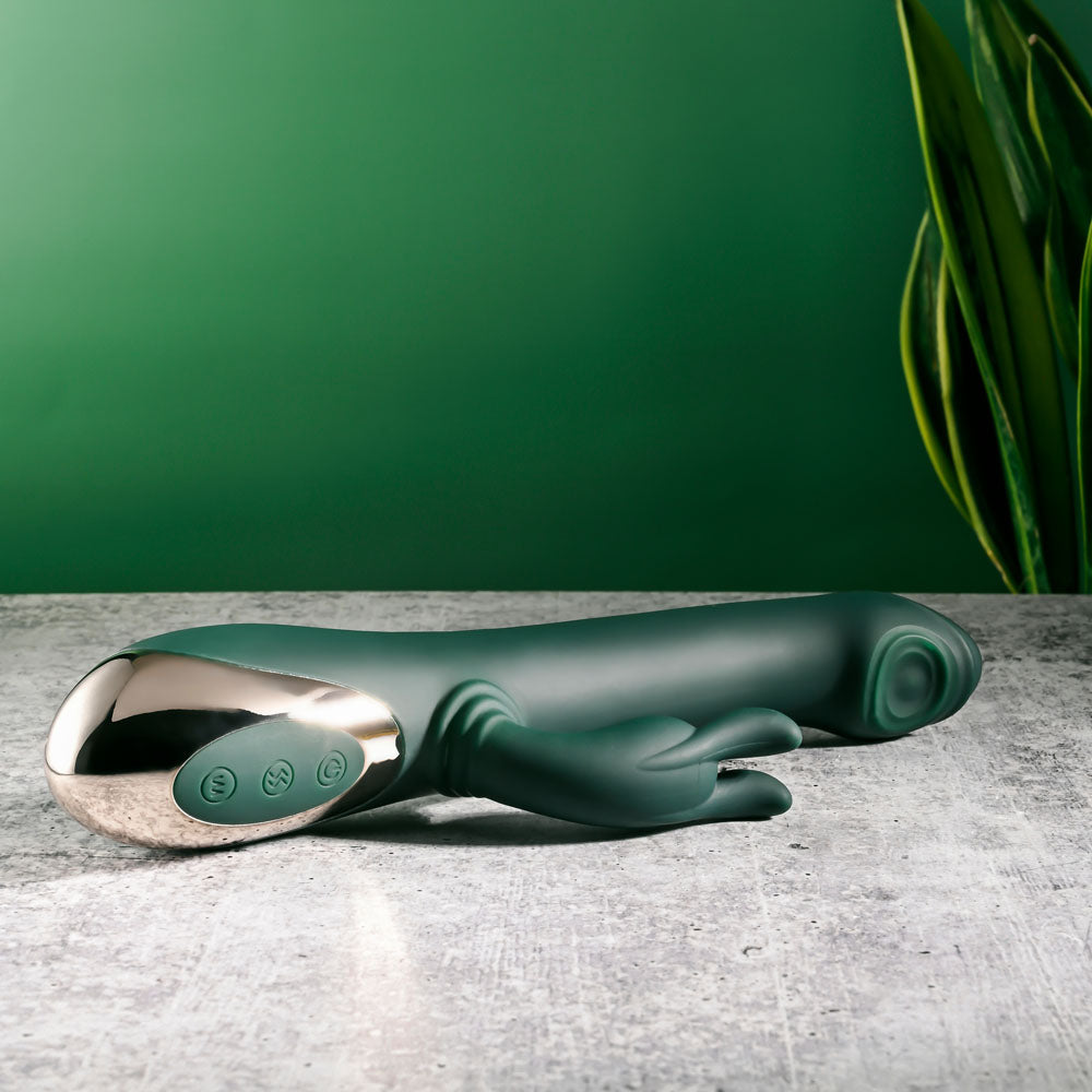 Evolved RABBIT TAP TAP - Green 25cm Rabbit Vibrator with Tapping Tip