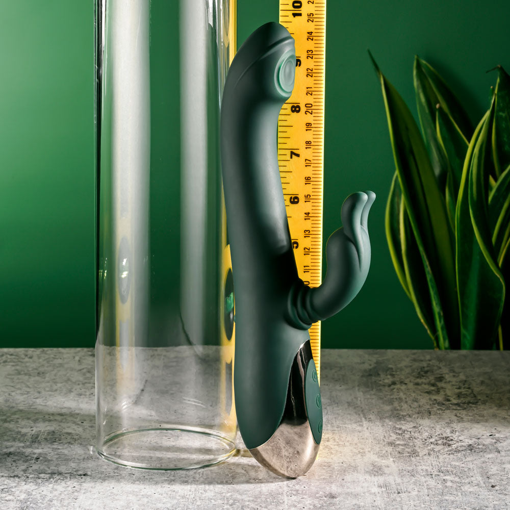 Evolved RABBIT TAP TAP - Green 25cm Rabbit Vibrator with Tapping Tip