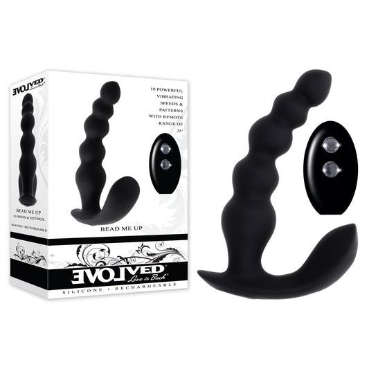 Evolved BEAD ME UP - Black 16.8cm Vibrating Anal Beads with Wireless Remote