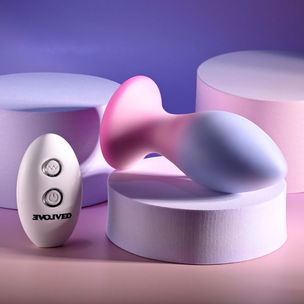 Evolved PARADISE PLUG - Pink/Purple 10.5cm Vibrating Butt Plug with Wireless Remote