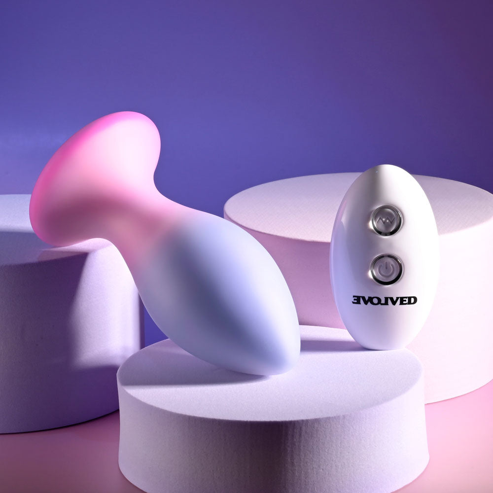 Evolved PARADISE PLUG - Pink/Purple 10.5cm Vibrating Butt Plug with Wireless Remote