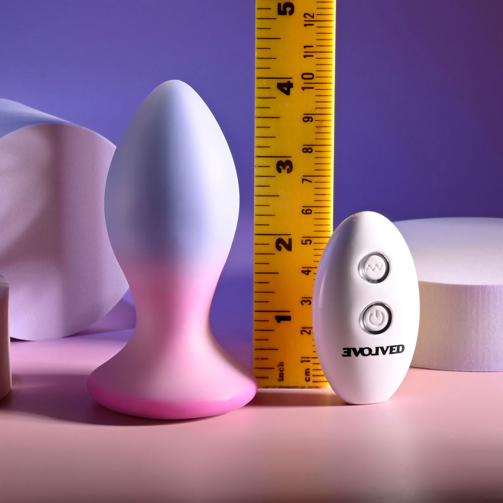 Evolved PARADISE PLUG - Pink/Purple 10.5cm Vibrating Butt Plug with Wireless Remote