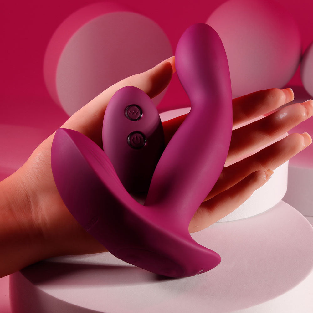 Evolved COME ON OVER - Burgundy Red 15.9cm Vibrator with Wireless Remote