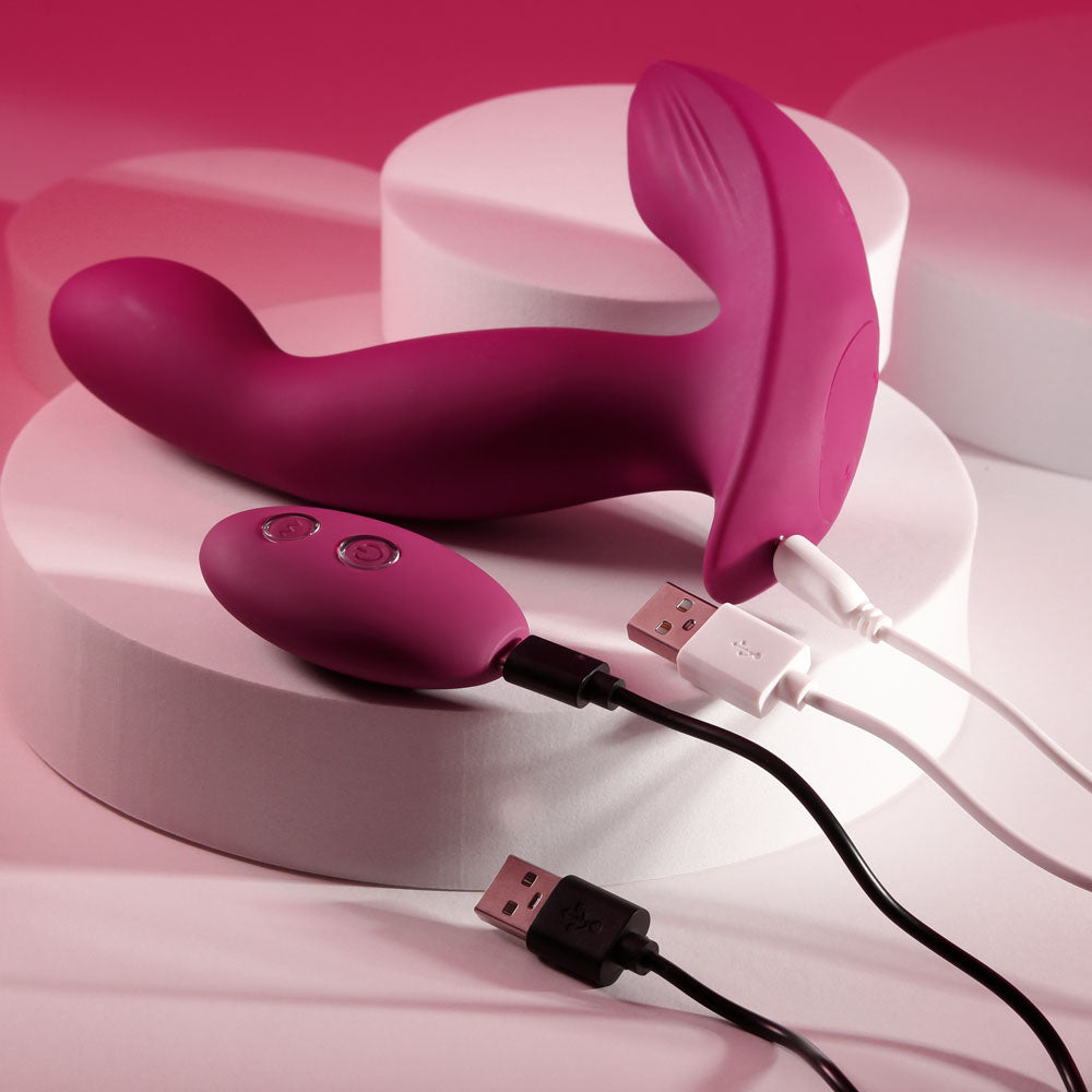 Evolved COME ON OVER - Burgundy Red 15.9cm Vibrator with Wireless Remote