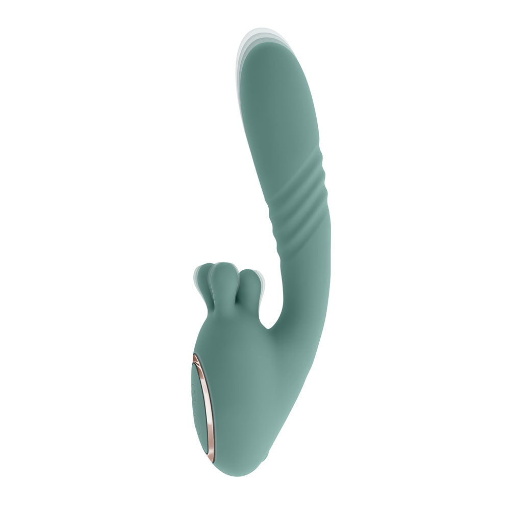 Evolved THRUST INTO ECSTASY - Green 21cm Thrusting & Rotating Vibrator