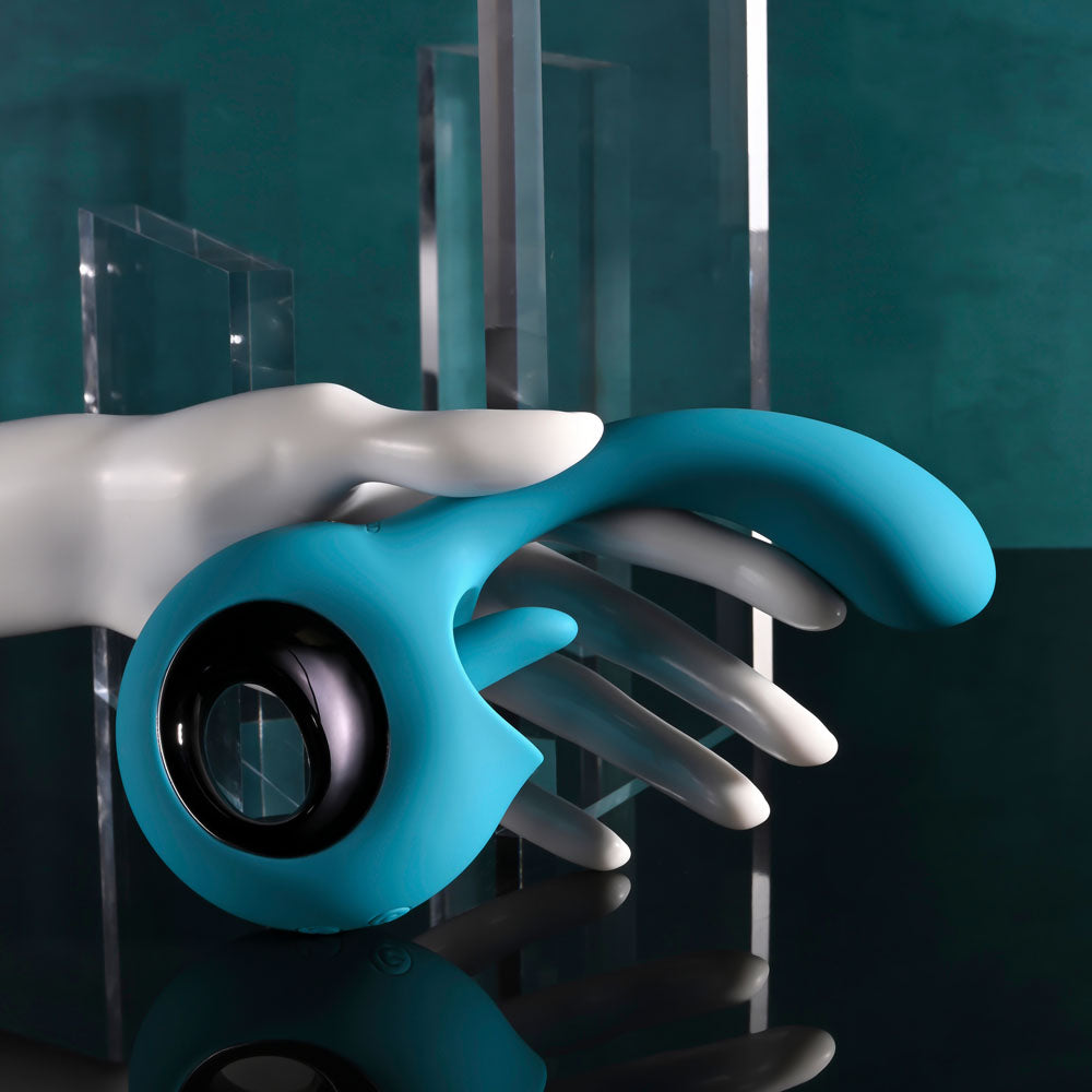 Evolved HOW MANY LICKS - Blue 17.8cm USB Rechargeable Vibrator with Flicking Stimulator