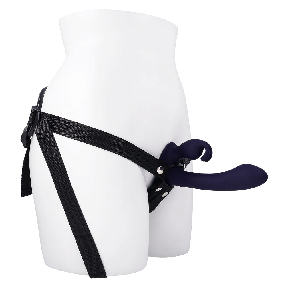 Evolved GIVING VIBES - Black 14.6cm Vibrating Strap-On with Remote