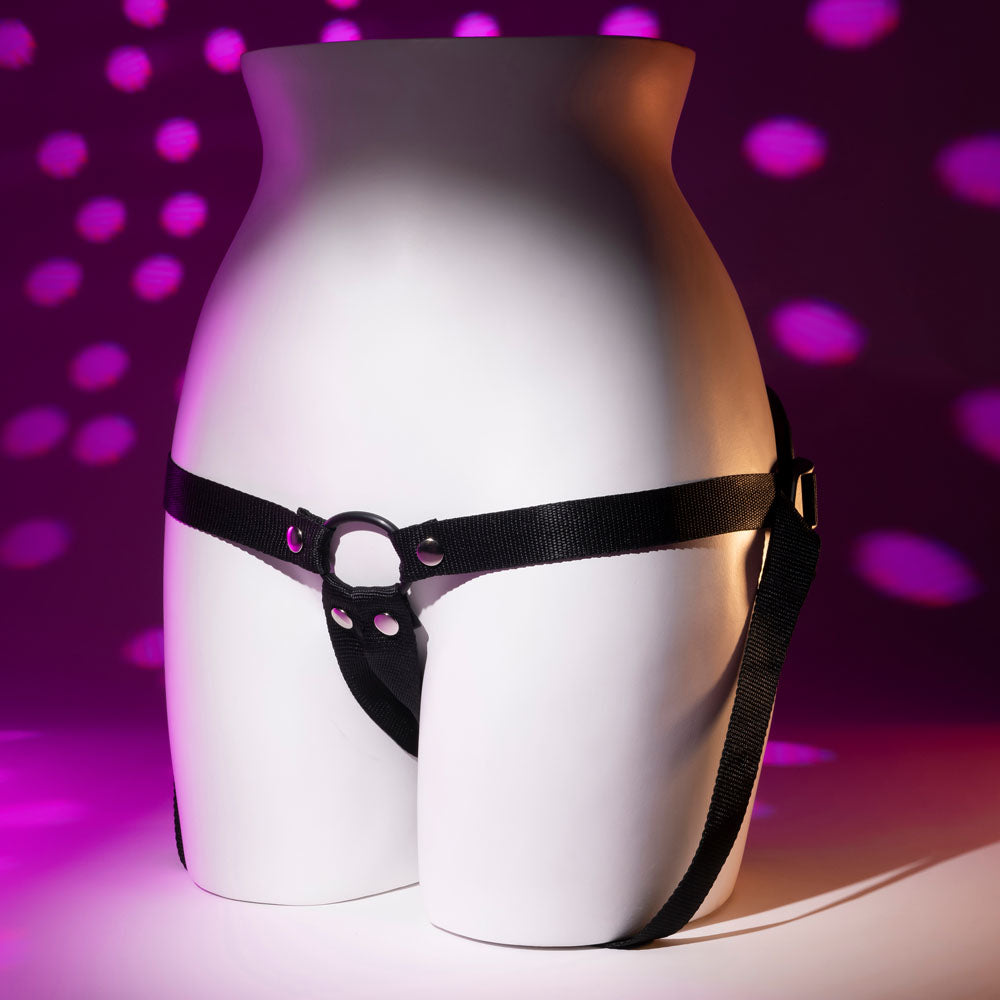Evolved GIVING VIBES - Black 14.6cm Vibrating Strap-On with Remote