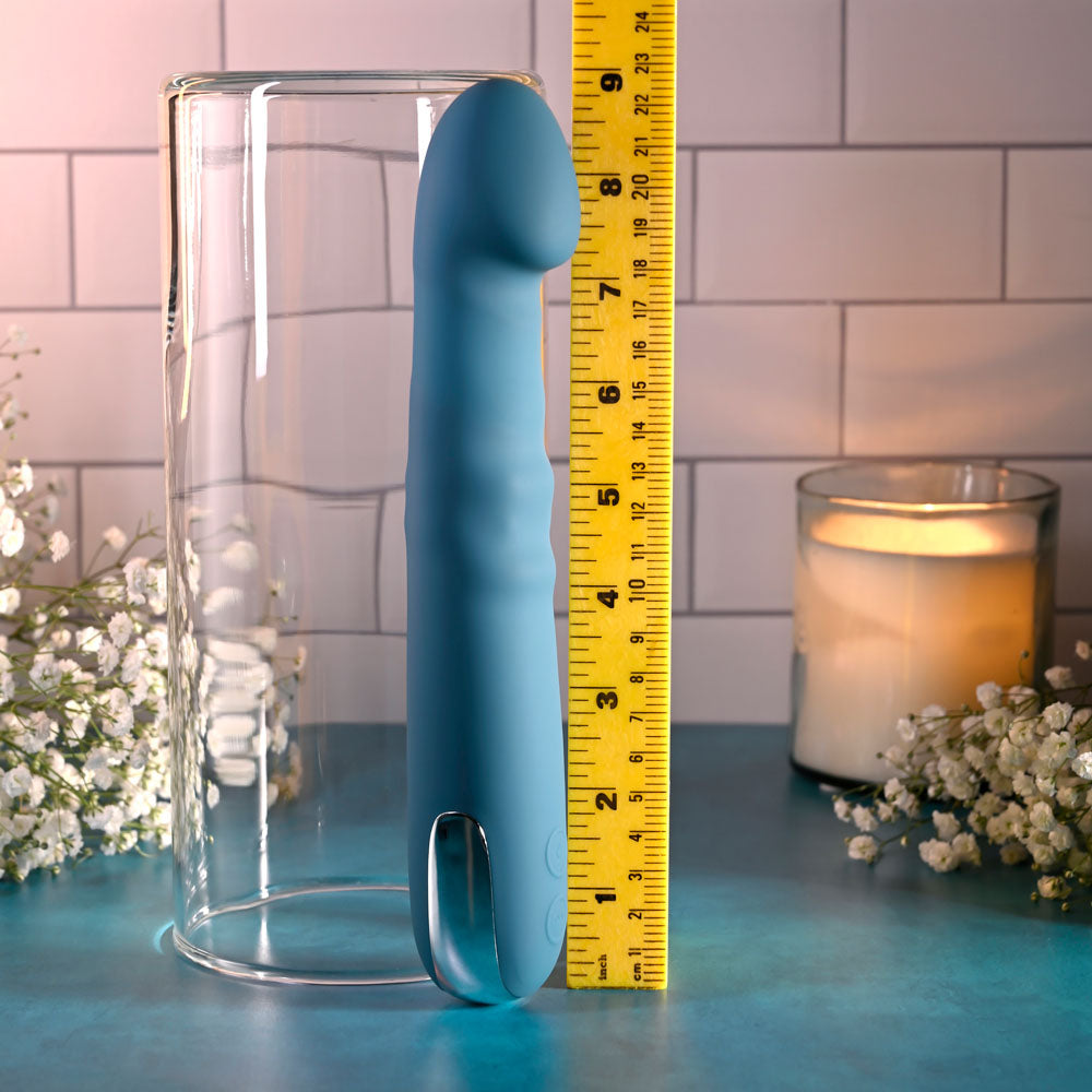 Evolved QUEEN OF ALL TRADES - Blue 22.6cm Thrusting & Rotating Vibrator