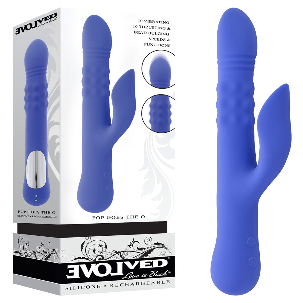 Evolved POP GOES THE O - Purple 24.7cm  Thrusting & Bulging Rabbit Vibrator
