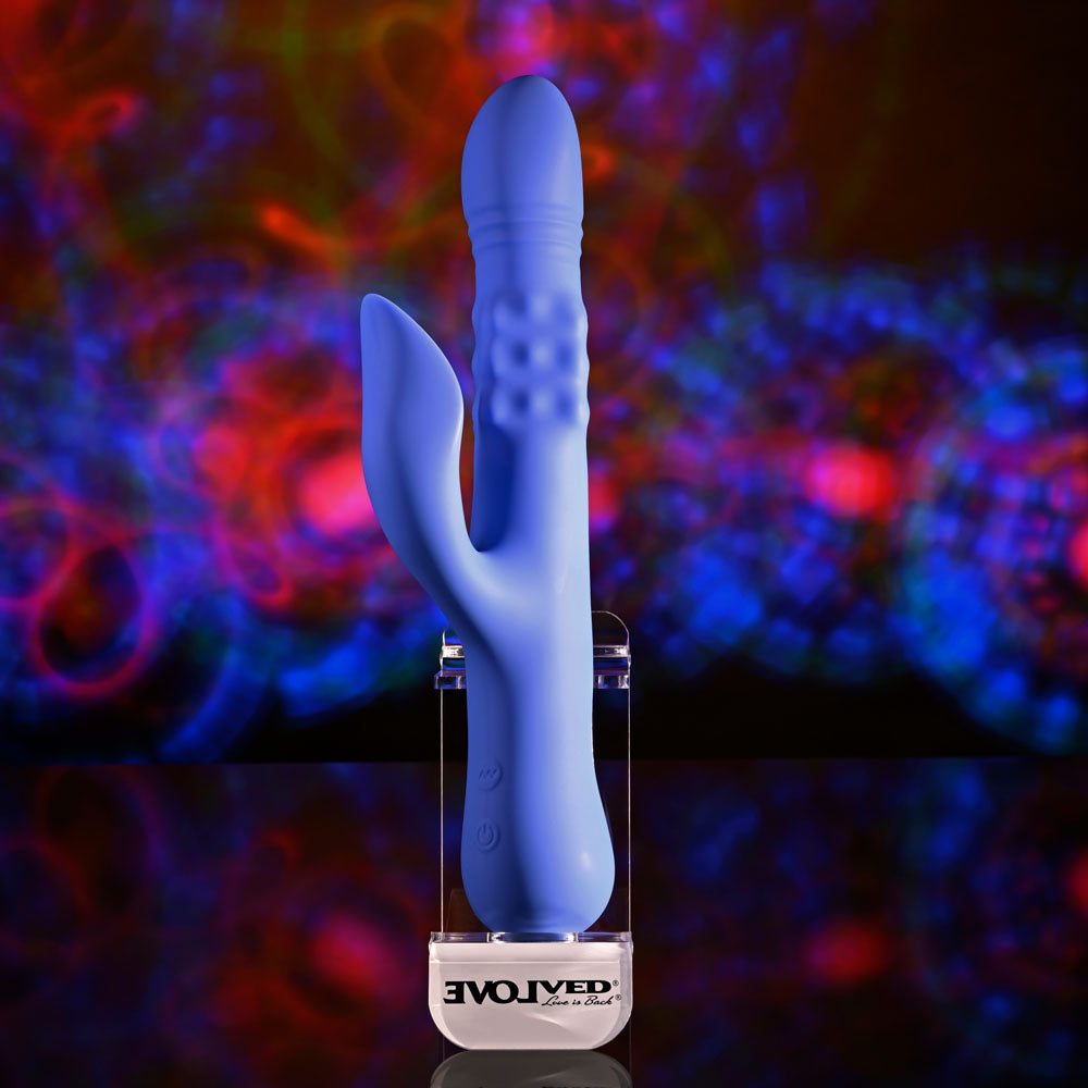 Evolved POP GOES THE O - Purple 24.7cm  Thrusting & Bulging Rabbit Vibrator