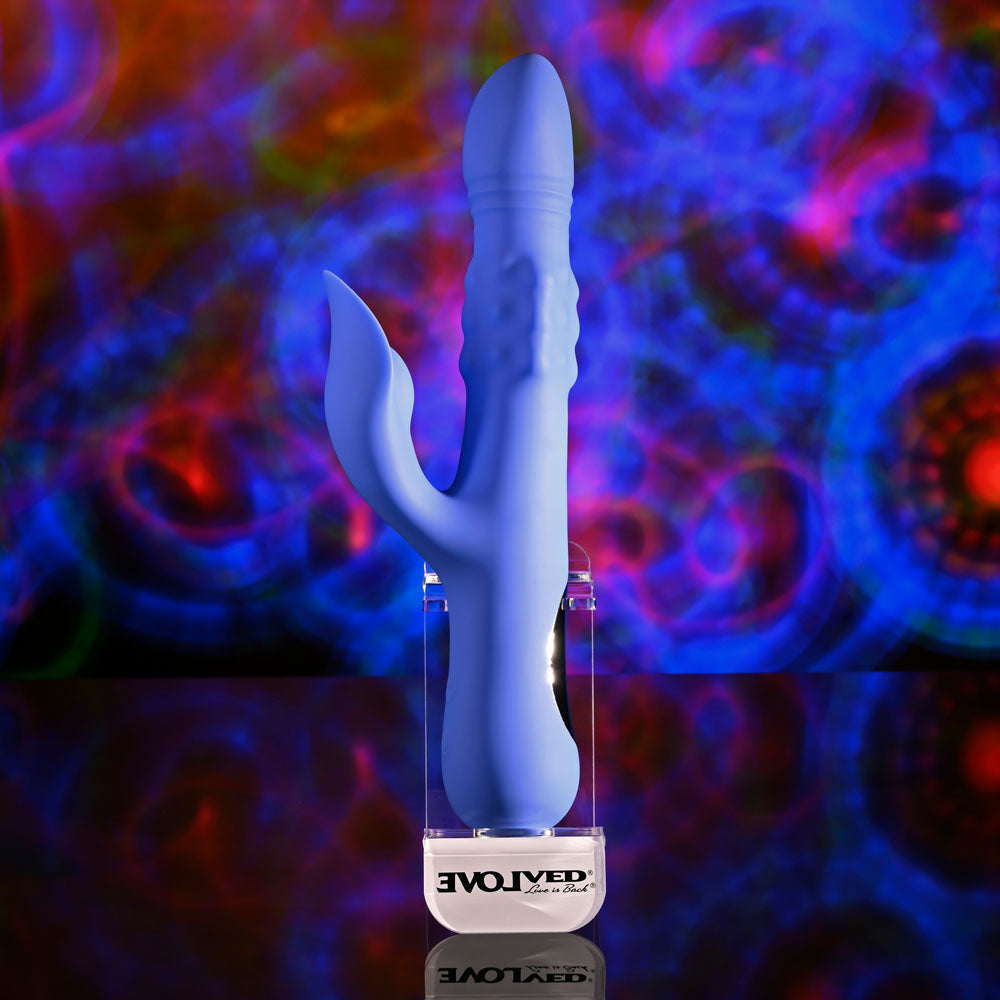Evolved POP GOES THE O - Purple 24.7cm  Thrusting & Bulging Rabbit Vibrator
