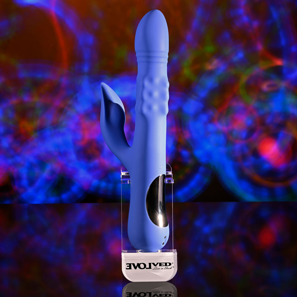 Evolved POP GOES THE O - Purple 24.7cm  Thrusting & Bulging Rabbit Vibrator