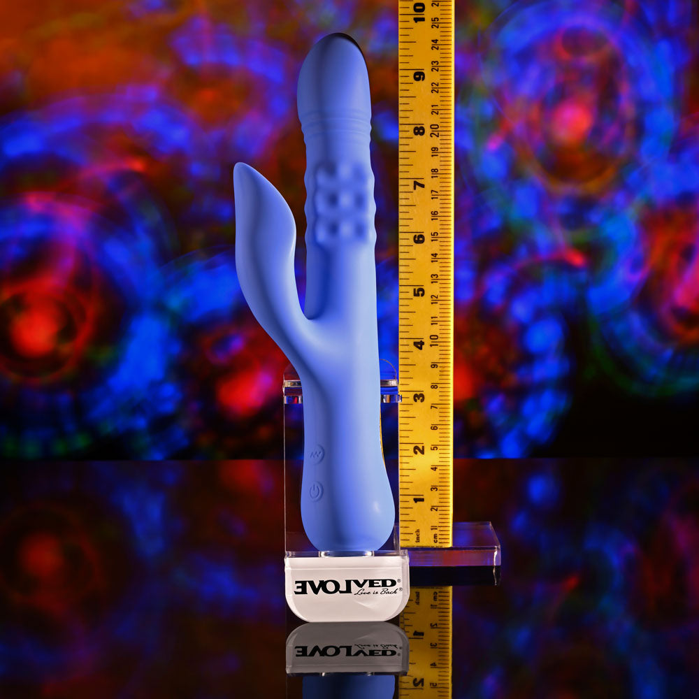Evolved POP GOES THE O - Purple 24.7cm  Thrusting & Bulging Rabbit Vibrator