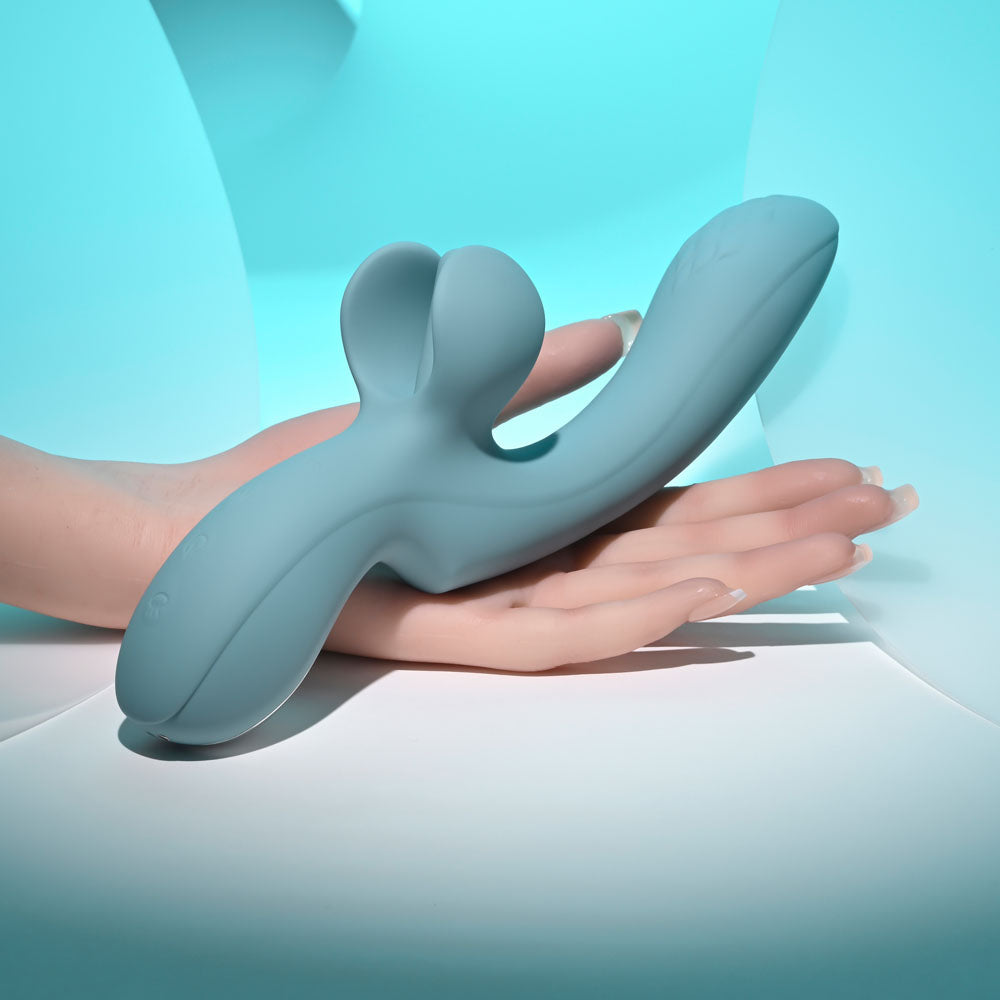 Evolved TAKE YOUR FLICK - Grey 24.1cm Vibrator with Flicking Clitoral Stimulator