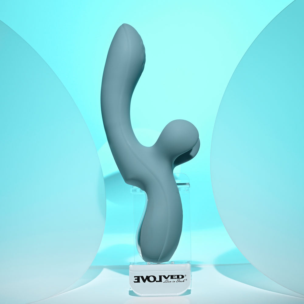 Evolved TAKE YOUR FLICK - Grey 24.1cm Vibrator with Flicking Clitoral Stimulator