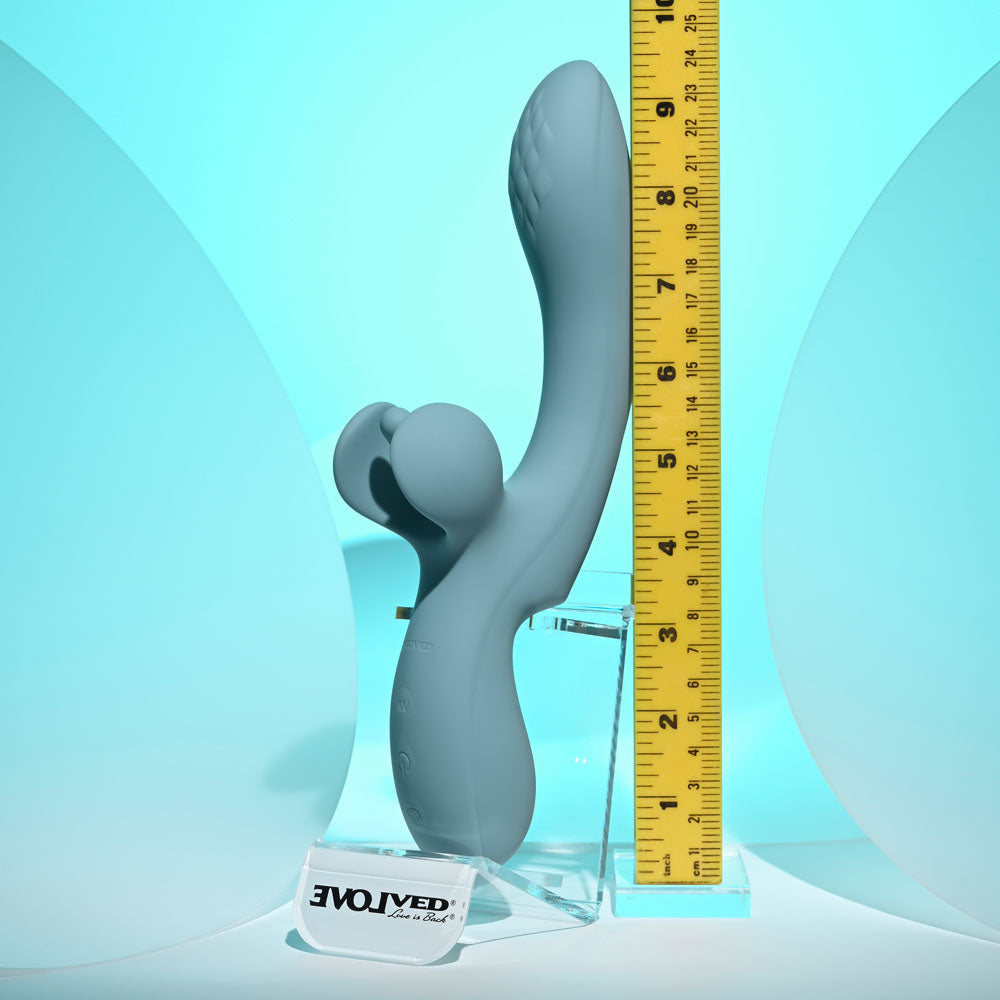 Evolved TAKE YOUR FLICK - Grey 24.1cm Vibrator with Flicking Clitoral Stimulator