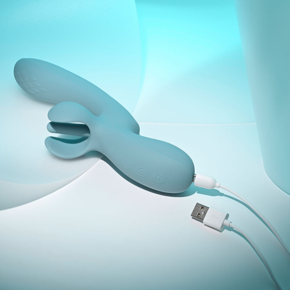 Evolved TAKE YOUR FLICK - Grey 24.1cm Vibrator with Flicking Clitoral Stimulator