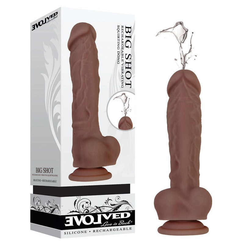 Evolved Big Shot - Brown 20.3cm (8") Squirting Dildo Vibrator