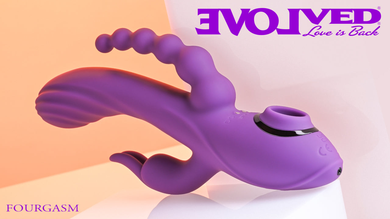Evolved FOURGASM Purple 21.9cm Triple Vibrator with Suction