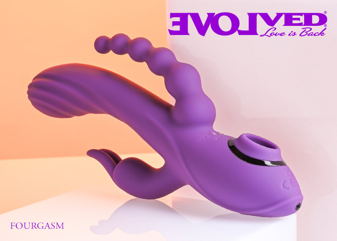Evolved FOURGASM Purple 21.9cm Triple Vibrator with Suction